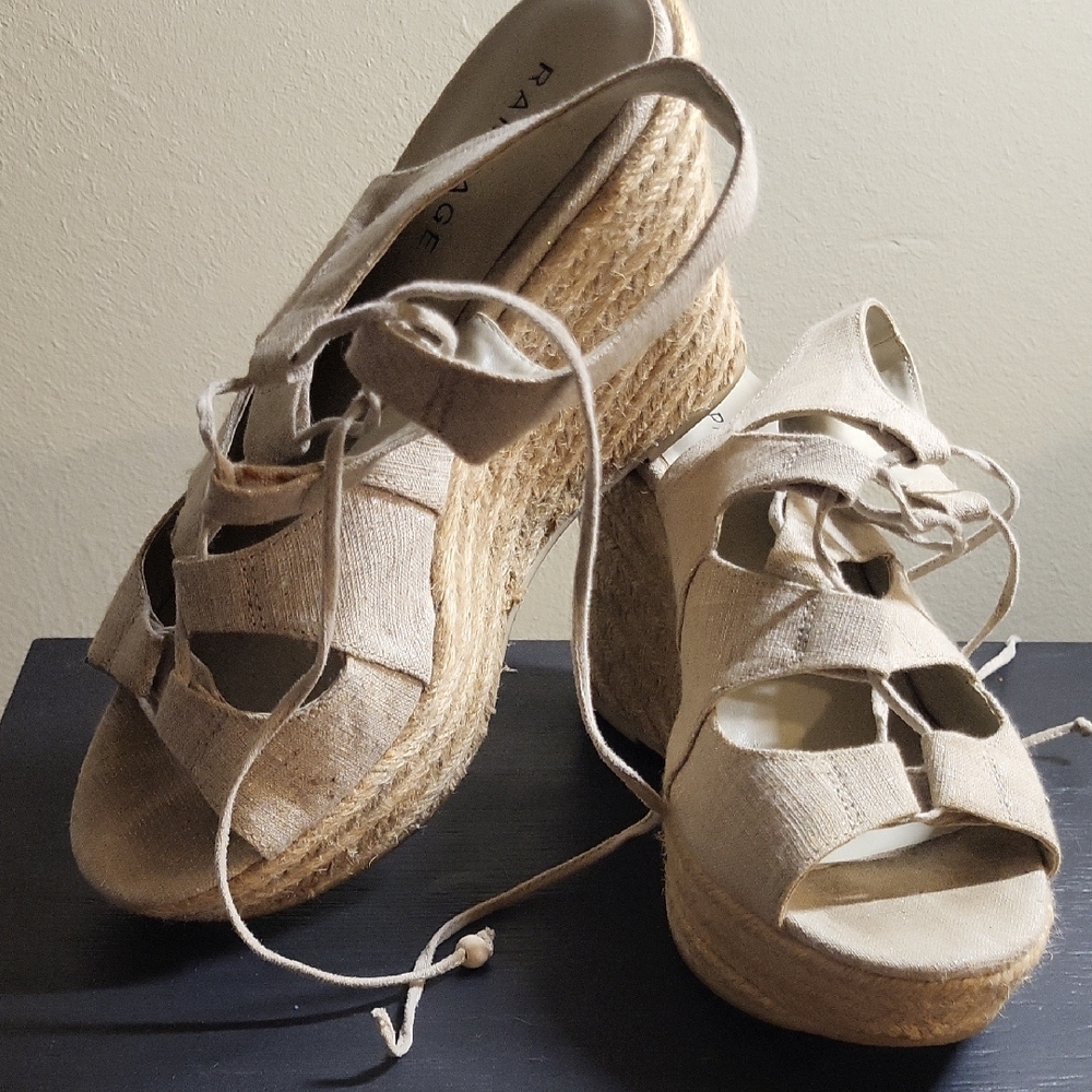 Rampage Cream Espadrille Wedges